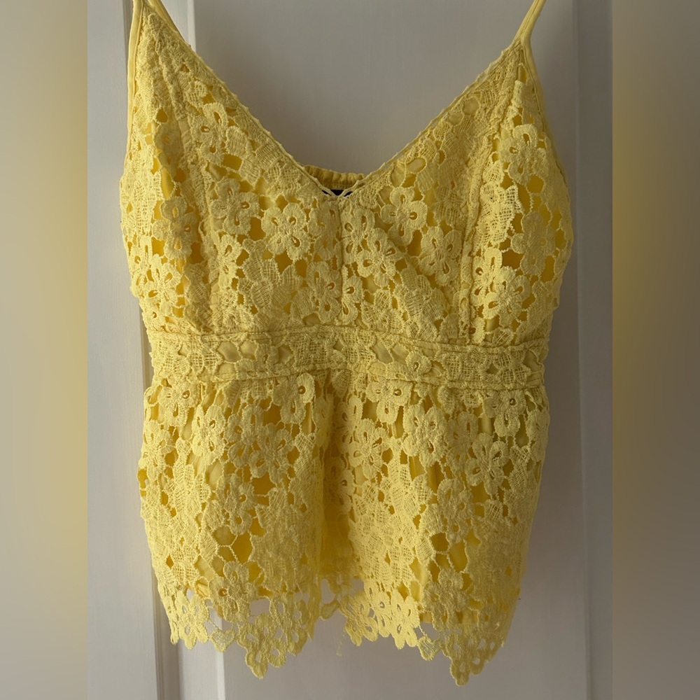 Abercrombie & Fitch Golden Yellow Lace Floral Camisole